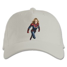 Бейсболка с принтом Марвел Капитан Марвел Принт - белая