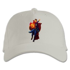 Бейсболка с принтом Марвел Доктор Стрендж Героический Принт - белая