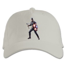 Бейсболка с принтом Марвел Капитан Америка Герой - белая