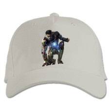 Бейсболка с принтом Марвел Тони Старк Железный Человек - белая