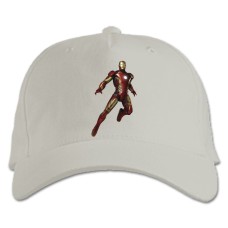 Бейсболка с принтом Марвел Принт Железный Человек - белая