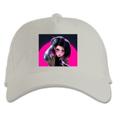 Baseball cap with Print Alita Battle Angel Art - white