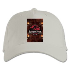 Кепка з принтом Парк Юрського Періоду Прикольний Принт - біла