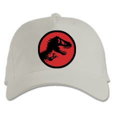 Кепка з принтом Парк Юрського Періоду Червоний І Чорний - біла