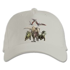 Кепка з принтом Парк Юрського Періоду Створення - біла