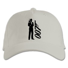 Бейсболка с принтом Джеймс Бонд Логотип - белая