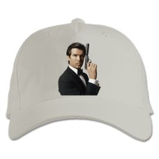 Бейсболка с принтом Джеймс Бонд Герой - белая