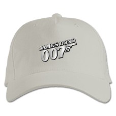 Бейсболка с принтом Джеймс Бонд 007 Серебрянный Принт - белая
