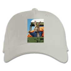 Бейсболка с принтом Кролик Питер Классный Герой - белая