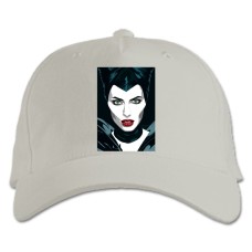 Бейсболка с принтом Малефисента Арт Версия - белая