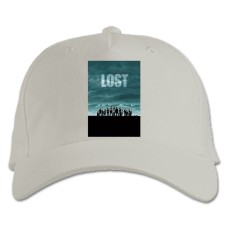 Бейсболка с принтом Остров Лост Герои - белая