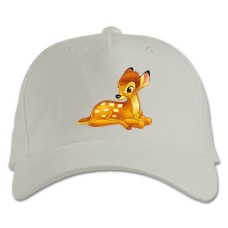 Baseball cap with Print Bambi Cute Deer - white