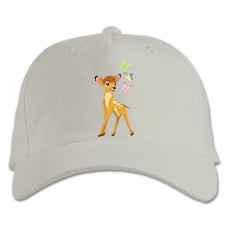 Baseball cap with Print Bambi With Butterfly - white
