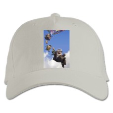 Baseball cap with Print Up Flying Heroes - white