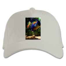 Baseball cap with Print Up Dug With Bird - white