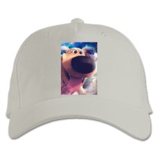 Baseball cap with Print Up Funny Dof Dug - white