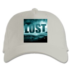 Бейсболка с принтом Остров Лост Логотип - белая