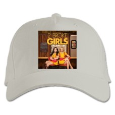 Baseball cap with Print 2 Broke Girls Print - white