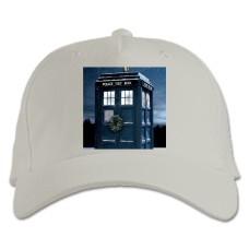 Baseball cap with Print Doctor Who Tardis Print - white