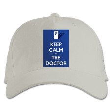 Baseball cap with Print Doctor Who Keep Calm - white