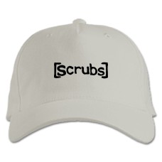 Baseball cap with Print Scrubs Logo - white