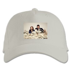 Baseball cap with Print Bones Print Heroes - white