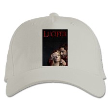 Бейсболка с принтом Люцифер Принт - белая