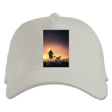 Baseball cap with Print The Mandalorian Theme - white