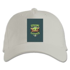 Baseball cap with Print The Mandalorian Strong Cuteness - white