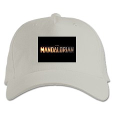 Baseball cap with Print The Mandalorian Logo - white