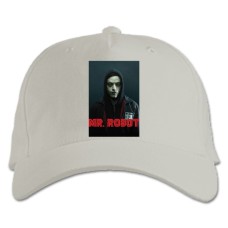 Бейсболка с принтом Мистер Робот Принт - белая