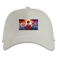 Baseball cap with Print Stranger Things Heroes - white