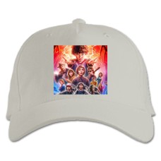 Baseball cap with Print Stranger Things Main Heroes - white