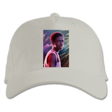 Baseball cap with Print Stranger Things Lucas Sinclair - white