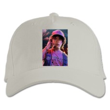 Baseball cap with Print Stranger Things Dustin Henderson - white