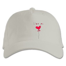 Baseball cap with Print Valentine's Day I Love You Heart - white
