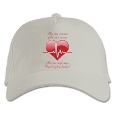 Baseball cap with Print Valentine's Day Heart Beats - white