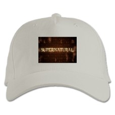 Baseball cap with Print Supernatural Logo - white