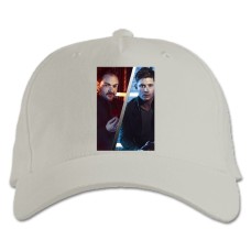 Baseball cap with Print Supernatural Dean And Crowley - white