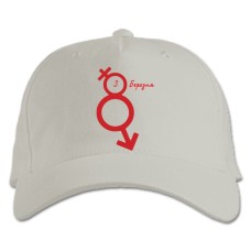 Бейсболка с принтом С 8 Марта! Красный Принт 2 - белая