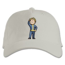 Кепка з принтом Фоллаут Герой - біла