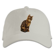 Baseball cap with Print Cat Sits - white