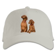 Baseball cap with Print Two Dogs Look Somewhere - white