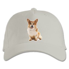 Baseball cap with Print Cute Corgi - white