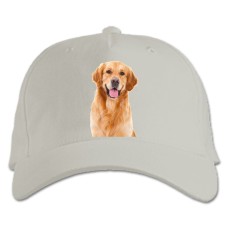 Baseball cap with Print Funny Golden Retriever - white