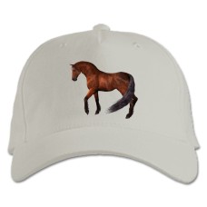 Baseball cap with Print Strong Brown Horse - white