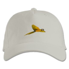 Бейсболка с принтом Попугай Синий И Желтый - белая