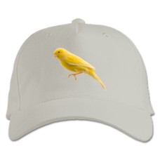 Baseball cap with Print Yellow Bird - white