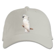 Baseball cap with Print White Parrot - white