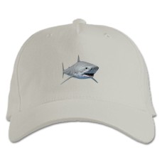 Baseball cap with Print White Head Of Shark - white